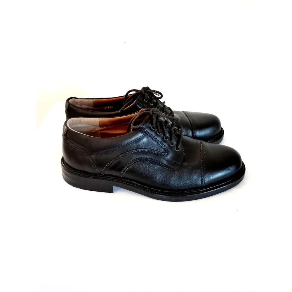 Jarman Italian Collection Black Leather Cap Toe Formal Dress Shoes Men 9M EUC